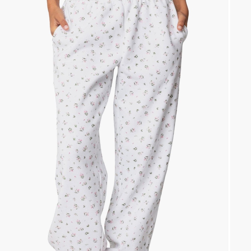 Edikted White Floral Track Pants